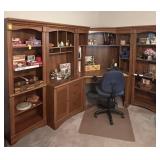 Corner desk with side bookcases 4 pieces and