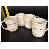 4 LONGABERGER COFFEE MUGS