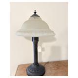 IRIS & HERRINGBONE SATIN GLASS TABLE LAMP