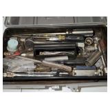 SMALL TOOL BOX W/ ASSORTED TOOLS