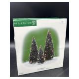 VILLAGE ACCESSORIES - TWINKLING LIT TREES - GREEN