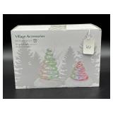 VILLAGE ACCESSORIES - LIT SPIRAL TREES (SET OF 2)