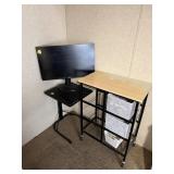 DELL PC MONITOR W/ STAND & METAL STAND W/ 4 CLOTH