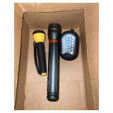BOX OF LED SEARCHLIGHTS & FLASHLIGHTS