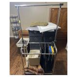 ROLLING CLOTHES RACK W/ HANGING LAUNDRY BAGS