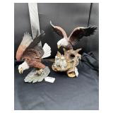Two. Porcelain Eagles, one with chipped wing.S