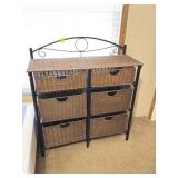 6 DRAWER WICKER & METAL CABINET 32"x34"x13"