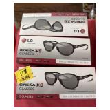 Three pair of LG Cinema glasses,