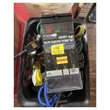 BASKET OF 12 BUNGEE CORDS & BOX OF 10 BUNGEE CORDS