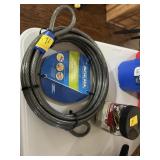 30ft x 3/8in STEEL CABLE & 12 ASSTD BUNGEE CORDS