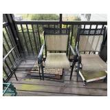3 OUTDOOR PATIO/PORCH CHAIRS, TABLE, & RUG