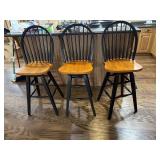 3 Wood Bar Chairs