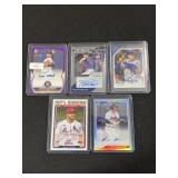 5 "SIGNED" BASEBALL CARDS IN PLASTIC