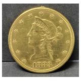 1883 $10 GOLD EAGLE - SEE PHOTO