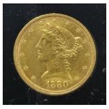 1880 $5 GOLD COIN