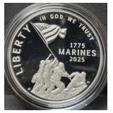 2025 U.S. MARINE CORPS 250TH ANN. PROOF SILVER