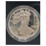 2023-W PROOF SILVER EAGLE - BOX AND COA