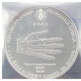 2020 SERBIA 1 OZ SILVER 100 DINAR NIKOLA TESLA -