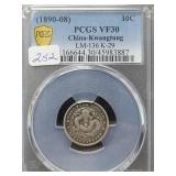 (1890-08) CHINA - KWANGTUNG 10 CENTS - LM-136,