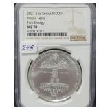 2021 1 OZ SERBIA SILVER 100D - NIKOLA TESLA -