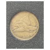 1858 FLYING EAGLE CENT - PRESENTATION BOX AND COA