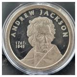 ANDREW JACKSON 1 OZ SILVER ROUND DATED 2009