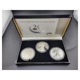 AMERICAN EAGLE 20TH ANN. SILVER COIN SET - 3 COINS