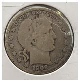 1909-S BARBER HALF DOLLAR