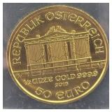2016 50 EURO AUSTRIAN 0.5 OZ GOLD COIN