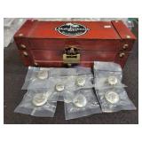 LHB (7) ASSORTED SILVER BUTTONS COMBINED TOTAL OF