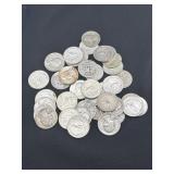 (40) ASSORTED SILVER QUARTERS