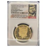 2014 JFK 50TH ANNIV GOLD HALF-DOLLAR -3/4 OZ, GOLD