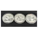 (3) CHINA PANDA 30 GM SILVER ROUNDS