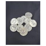 (10) DANBURY MINT HISTORY STERLING SILVER ROUNDS