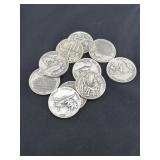 (10) DANBURY MINT HISTORY STERLING SILVER ROUNDS