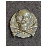 SKULL & CROSSBONES SILVER ROUND 42.1 GR .999