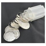 ROLL OF (20) 1 OZ SILVER BUFFALO ROUNDS