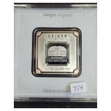 GEIGER 50 GRAM .999 FINE SILVER BAR