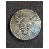 PIRATE SHIELD 100.0 GRAMS .999 FINE SILVER