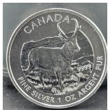 2013 CANADIAN PRONGHORN ANTELOPE 1 OZ SILVER ROUND