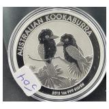 2013 AUSTRAILIAN KOOKABURRA 1 OZ SILVER ROUND