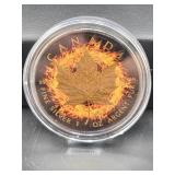2016 CANADIAN 1 OZ SILVER BURNING MAPLE SILVER RD