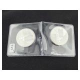 (2) 2019 KOREA SILVER 1/2 CLAY ROUNDS .999