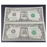 SANTA ENVELOPE W/ 2 2003-A $1 BILLS W/ SANTA