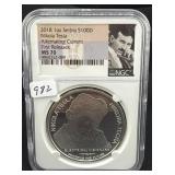 2018 1 OZ SERBIAN SILVER ROUND NIKOLA TESLA
