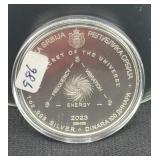 2023 1 OZ SERBIAN SILVER ROUND NIKOLA TESLA