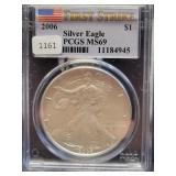 2006 SILVER EAGLE 1ST STRIKE PCGS: MS69