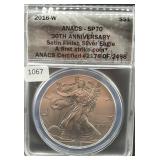 2016-W SILVER EAGLE 30TH ANNI. SATIN FINISH