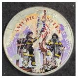 2001 COLORIZED 9/11 COMMEMORATIVE SILVER EAGLE
