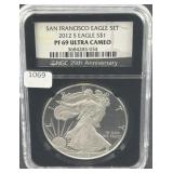 2012-S SILVER EAGLE FROM SAN FRANCISCO EAGLE SET